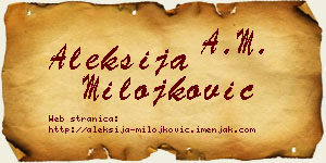 Aleksija Milojković vizit kartica